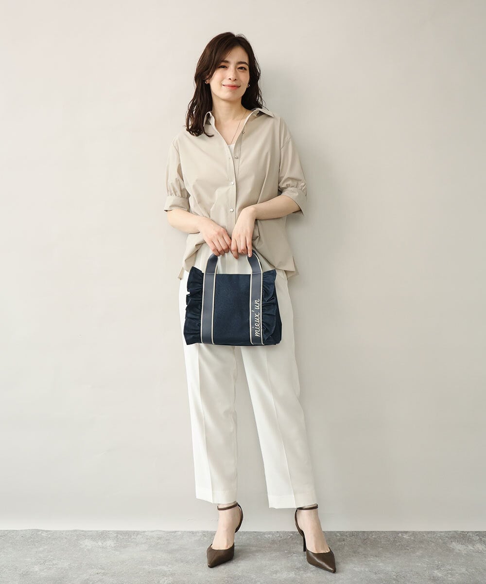 BJCJD67130 MK MICHEL KLEIN BAG(MK ミッシェルクラン バッグ) [WEB限定/300g以下の軽量]サイドフリルスクエアデザインバッグ ピンク