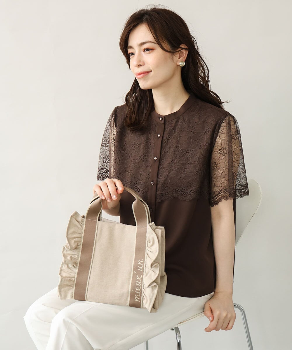 BJCJD67130 MK MICHEL KLEIN BAG(MK ミッシェルクラン バッグ) [WEB限定/300g以下の軽量]サイドフリルスクエアデザインバッグ ピンク
