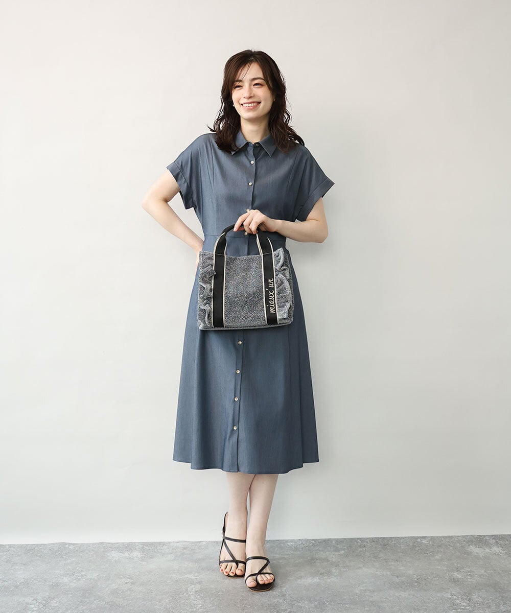 BJCJD67130 MK MICHEL KLEIN BAG(MK ミッシェルクラン バッグ) [WEB限定/300g以下の軽量]サイドフリルスクエアデザインバッグ ピンク