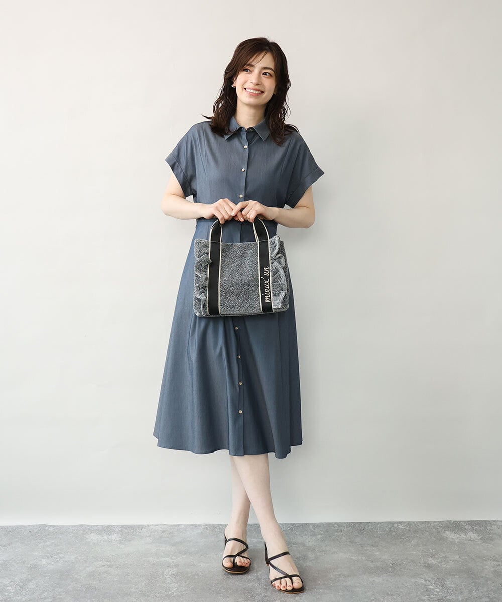 BJCJD67130 MK MICHEL KLEIN BAG(MK ミッシェルクラン バッグ) [WEB限定/300g以下の軽量]サイドフリルスクエアデザインバッグ ピンク