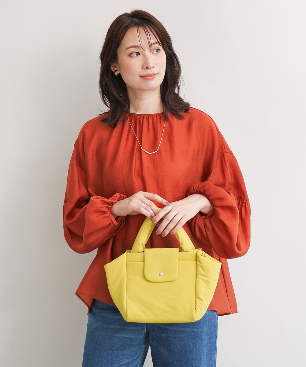 BJCJD69130 MK MICHEL KLEIN BAG(MK ミッシェルクラン バッグ) [WEB限定/軽量/2WAY]ポケットアクセント台形コンパクトトート イエロー