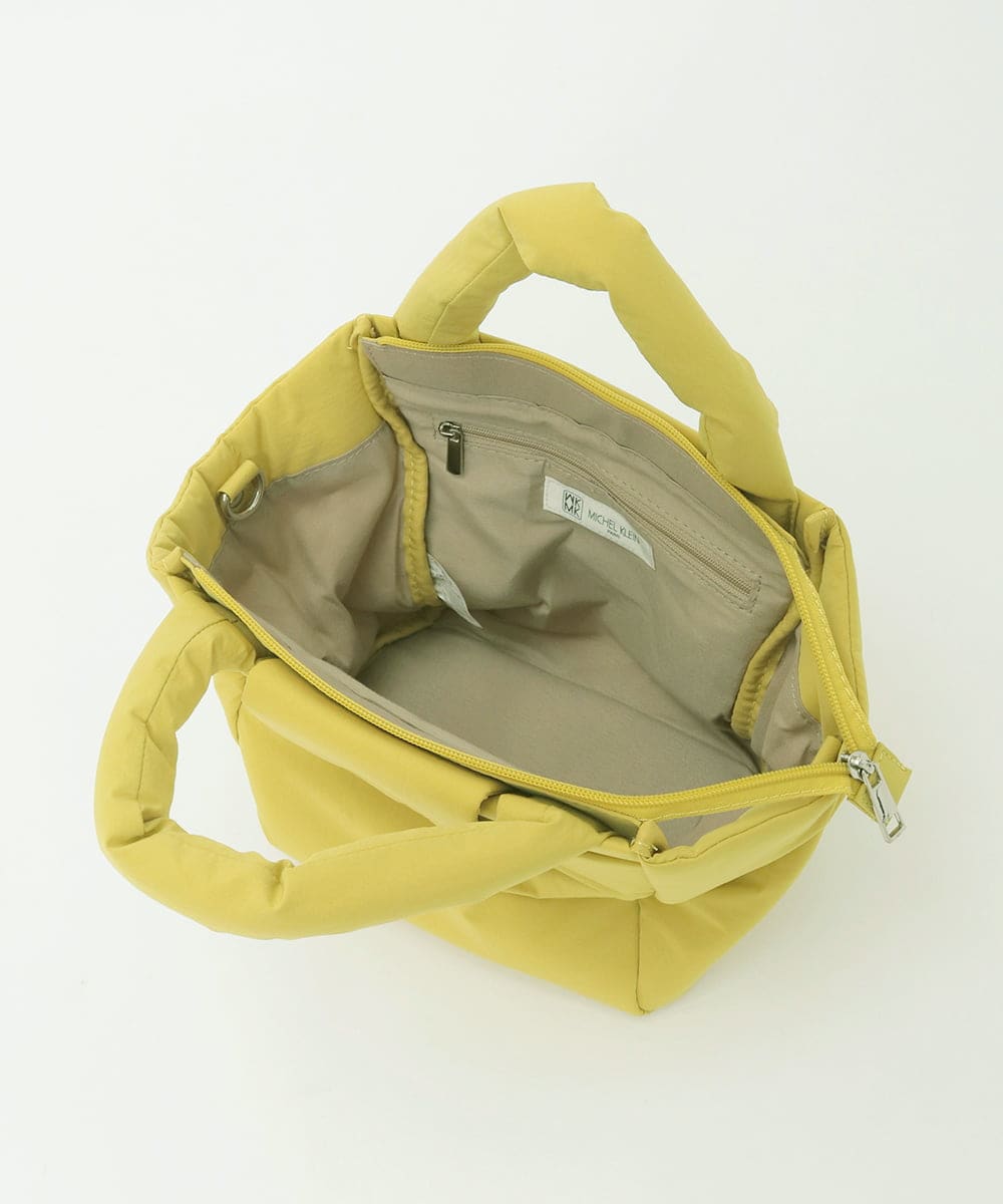 BJCJD69130 MK MICHEL KLEIN BAG(MK ミッシェルクラン バッグ) [WEB限定/軽量/2WAY]ポケットアクセント台形コンパクトトート イエロー