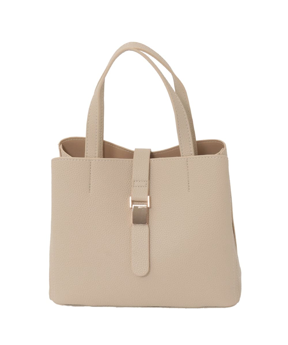 BJCJD75150 MK MICHEL KLEIN BAG(MK ミッシェルクラン バッグ) [2WAY]ベルトフラップスクエアミニトートバッグ ベージュ