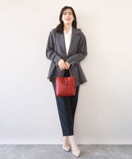 BJCJV86150 MK MICHEL KLEIN BAG(MK ミッシェルクラン バッグ) [2WAY/軽量]バイカラースクエアハンドバッグ レッド
