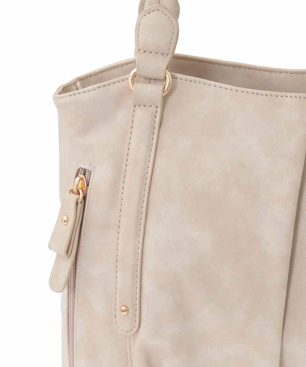 BKBAD26160 MK MICHEL KLEIN BAG(MK ミッシェルクラン バッグ) [2WAY]合成皮革タックデザイントートバッグ ライトベージュ