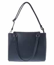 BKBGV02180 MK MICHEL KLEIN BAG(MK ミッシェルクラン バッグ) [2WAY]合成皮革エレガントスクエアトートバッグ ネイビー