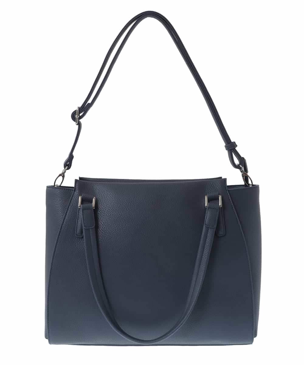 BKBGV02180 MK MICHEL KLEIN BAG(MK ミッシェルクラン バッグ) [2WAY]合成皮革エレガントスクエアトートバッグ ネイビー