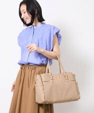 BKBGV23190 MK MICHEL KLEIN BAG(MK ミッシェルクラン バッグ) [大容量/2WAY]ステッチポイントワイドスクエアトート ベージュ