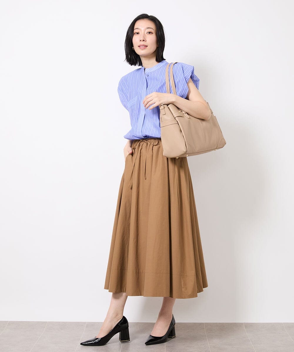 BKBGV23190 MK MICHEL KLEIN BAG(MK ミッシェルクラン バッグ) [大容量/2WAY]ステッチポイントワイドスクエアトート ベージュ