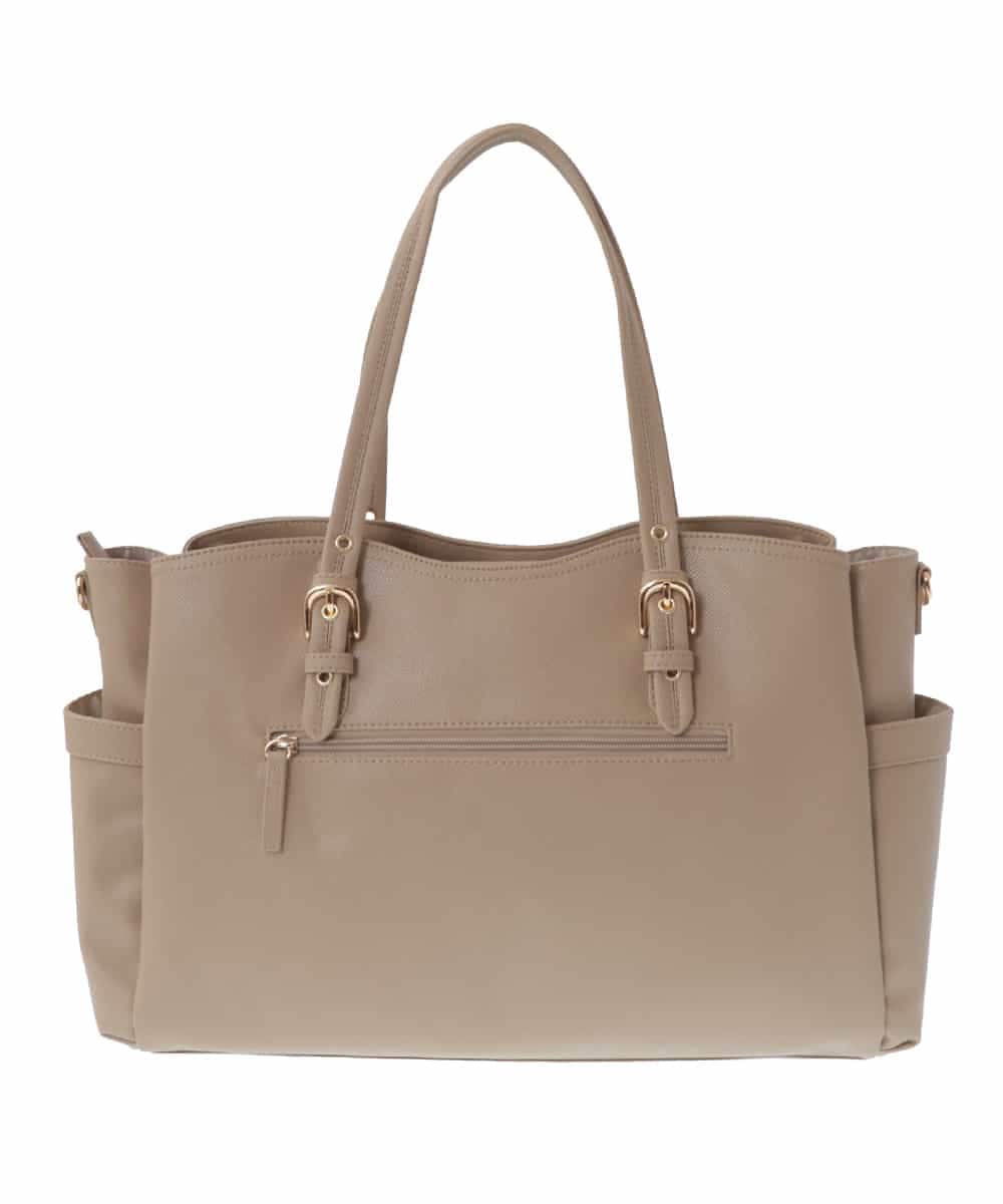 BKBGV23190 MK MICHEL KLEIN BAG(MK ミッシェルクラン バッグ) [大容量/2WAY]ステッチポイントワイドスクエアトート ベージュ