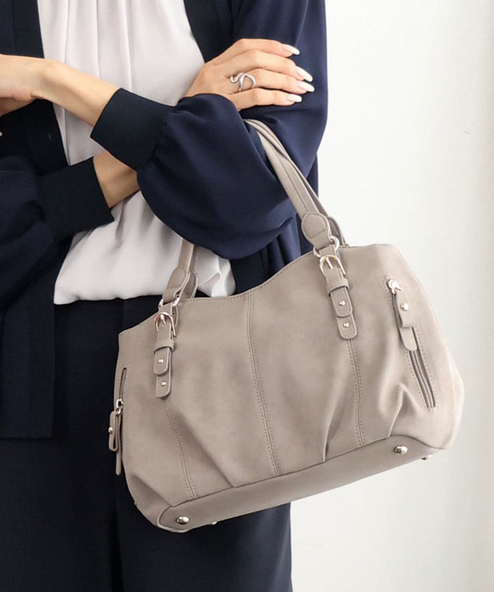 BKCAG04150 MK MICHEL KLEIN BAG(MK ミッシェルクラン バッグ) [2WAY]ベルトデザインラウンドトートバッグ グレー