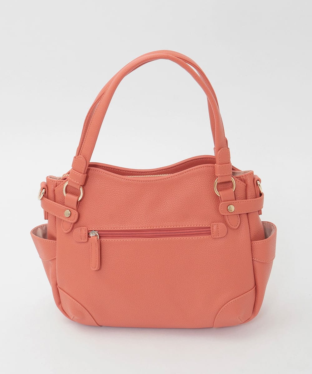 BKCAG08150 MK MICHEL KLEIN BAG(MK ミッシェルクラン バッグ) [2WAY]サイドポケットデザイントートバッグ オレンジ
