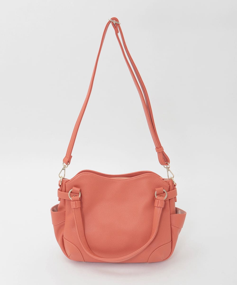 BKCAG08150 MK MICHEL KLEIN BAG(MK ミッシェルクラン バッグ) [2WAY]サイドポケットデザイントートバッグ オレンジ