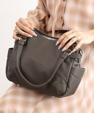 BKCAG08150 MK MICHEL KLEIN BAG(MK ミッシェルクラン バッグ) [2WAY]サイドポケットデザイントートバッグ ダークブラウン