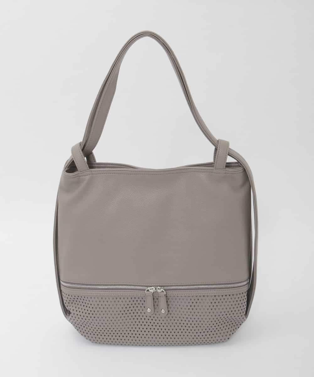 BKCAG26170 MK MICHEL KLEIN BAG(MK ミッシェルクラン バッグ) [2WAY]パンチングデザイン変形トートバッグ グレージュ