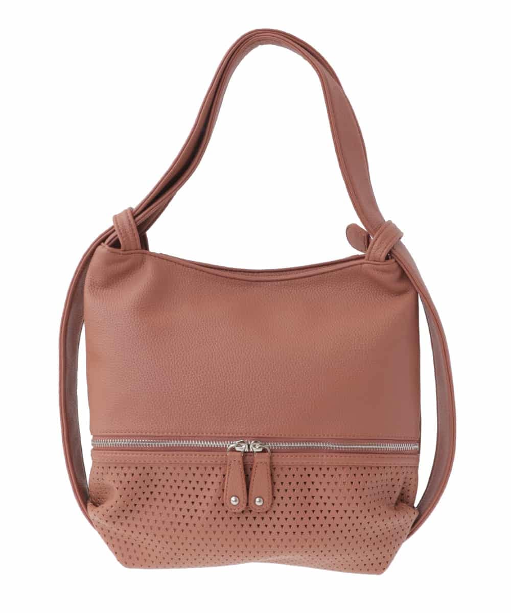 BKCAV28150 MK MICHEL KLEIN BAG(MK ミッシェルクラン バッグ) [2WAY]パンチングデザイン変形ミニトートバッグ ピンク