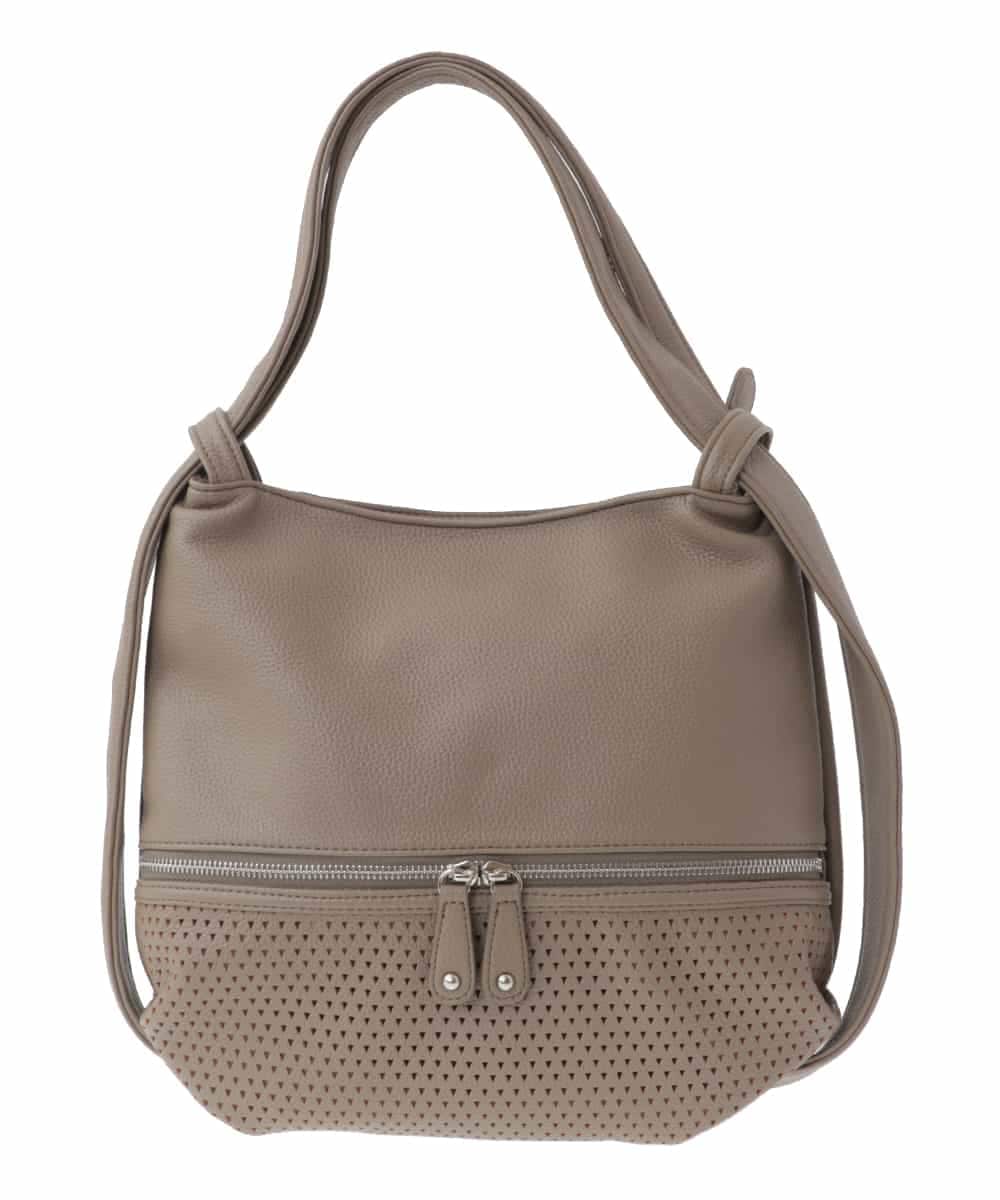 BKCAV28150 MK MICHEL KLEIN BAG(MK ミッシェルクラン バッグ) [2WAY]パンチングデザイン変形ミニトートバッグ ベージュ