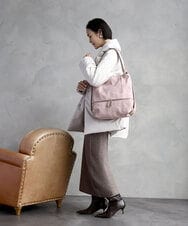 BKCGD05165 MK MICHEL KLEIN BAG(MK ミッシェルクラン バッグ) [2WAY/A4収納可]布帛風デザイン変形トートバッグ ネイビー