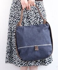 BKCGD05165 MK MICHEL KLEIN BAG(MK ミッシェルクラン バッグ) [2WAY/A4収納可]布帛風デザイン変形トートバッグ ネイビー