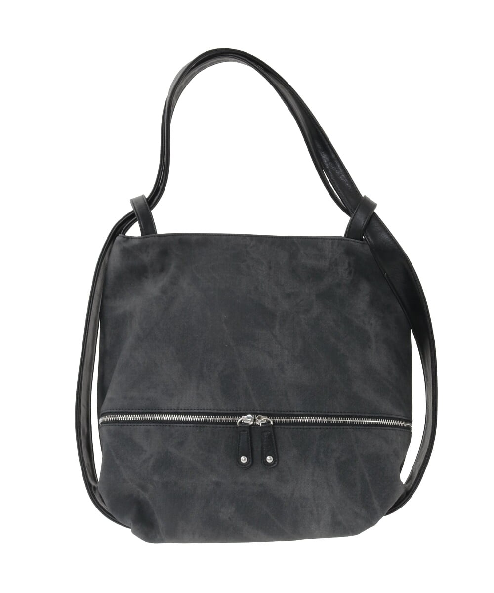 BKCGD05165 MK MICHEL KLEIN BAG(MK ミッシェルクラン バッグ) [2WAY/A4収納可]布帛風デザイン変形トートバッグ ネイビー