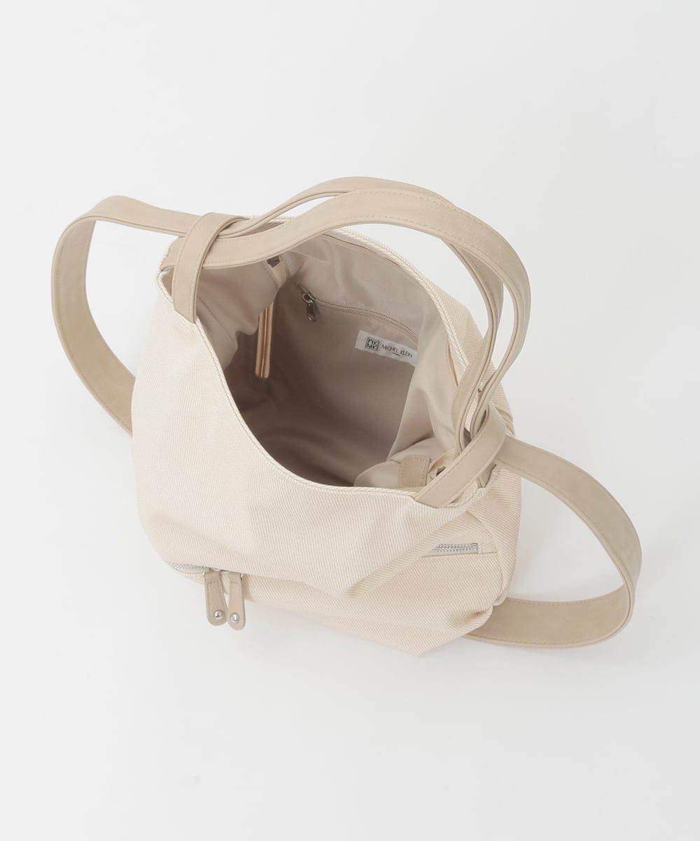 BKCGD05165 MK MICHEL KLEIN BAG(MK ミッシェルクラン バッグ) [2WAY/A4収納可]布帛風デザイン変形トートバッグ ネイビー