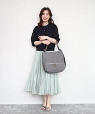 BKCGD05165 MK MICHEL KLEIN BAG(MK ミッシェルクラン バッグ) [2WAY/A4収納可]布帛風デザイン変形トートバッグ ネイビー