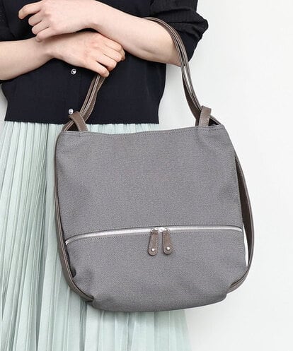 BKCGD05165 MK MICHEL KLEIN BAG [2WAY/A4収納可]布帛風デザイン変形トートバッグ