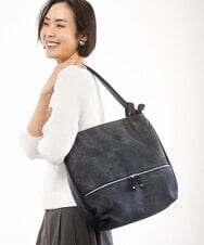 BKCGD05165 MK MICHEL KLEIN BAG(MK ミッシェルクラン バッグ) [2WAY/A4収納可]布帛風デザイン変形トートバッグ ブラック
