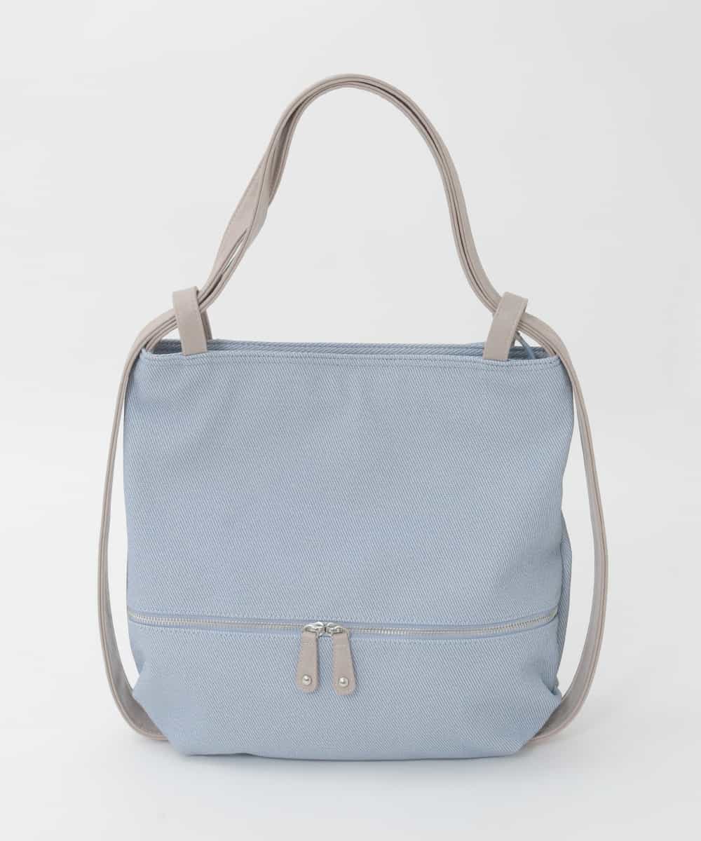 BKCGD05165 MK MICHEL KLEIN BAG(MK ミッシェルクラン バッグ) [2WAY/A4収納可]布帛風デザイン変形トートバッグ ライトブルー