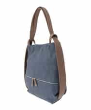 BKCGD05165 MK MICHEL KLEIN BAG(MK ミッシェルクラン バッグ) [2WAY/A4収納可]布帛風デザイン変形トートバッグ ネイビー