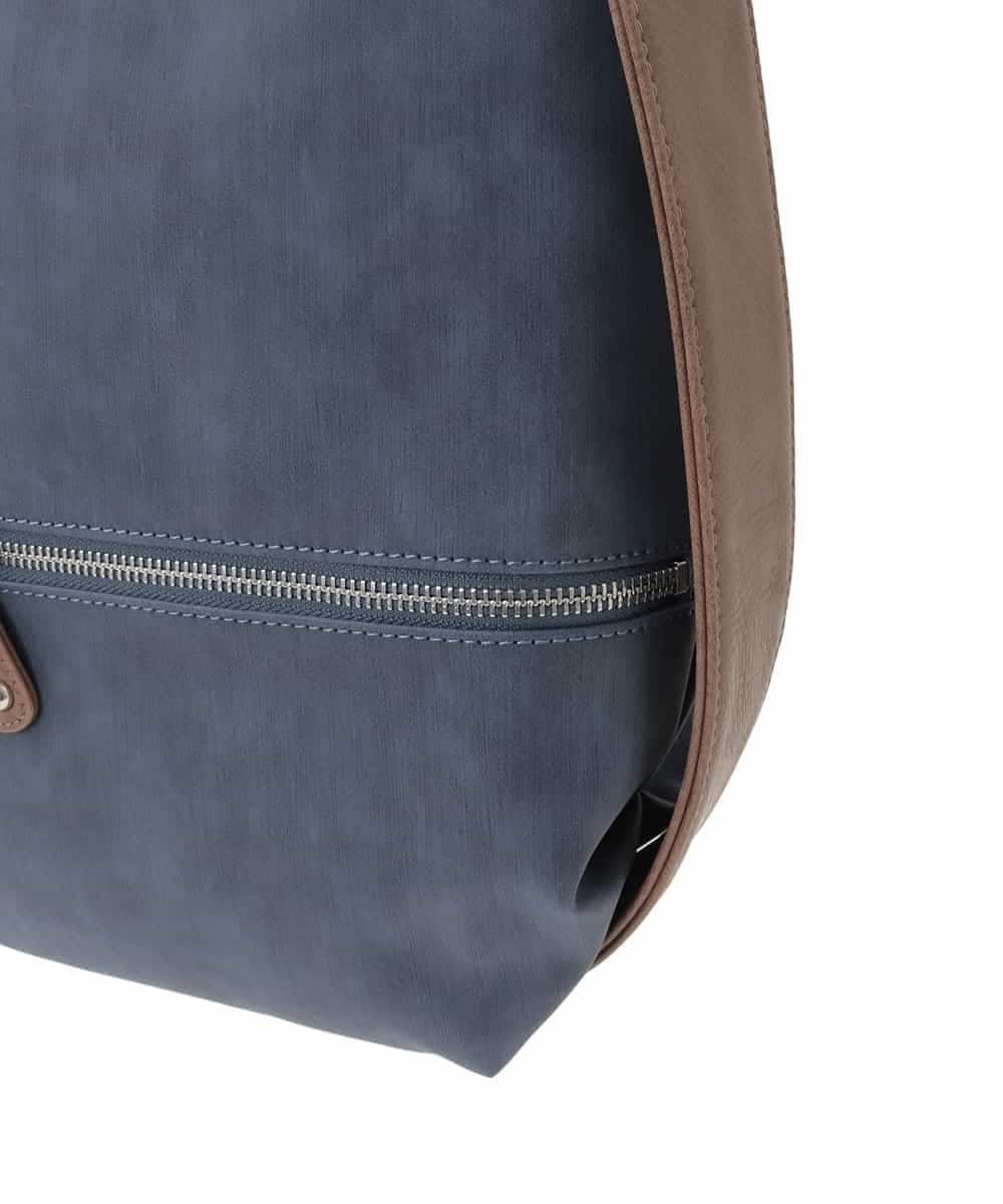 BKCGD05165 MK MICHEL KLEIN BAG(MK ミッシェルクラン バッグ) [2WAY/A4収納可]布帛風デザイン変形トートバッグ ネイビー