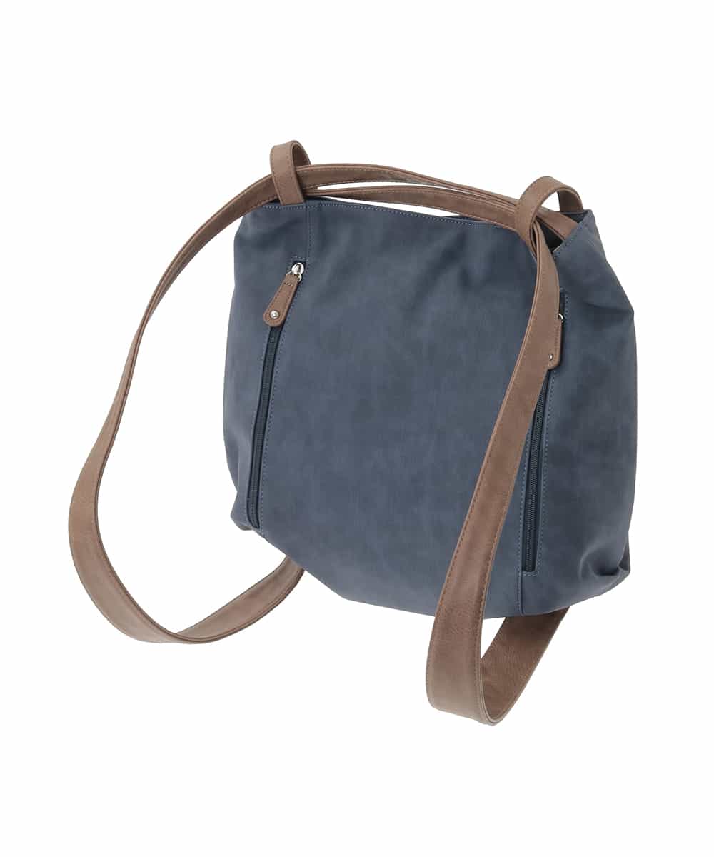BKCGD05165 MK MICHEL KLEIN BAG(MK ミッシェルクラン バッグ) [2WAY/A4収納可]布帛風デザイン変形トートバッグ ネイビー