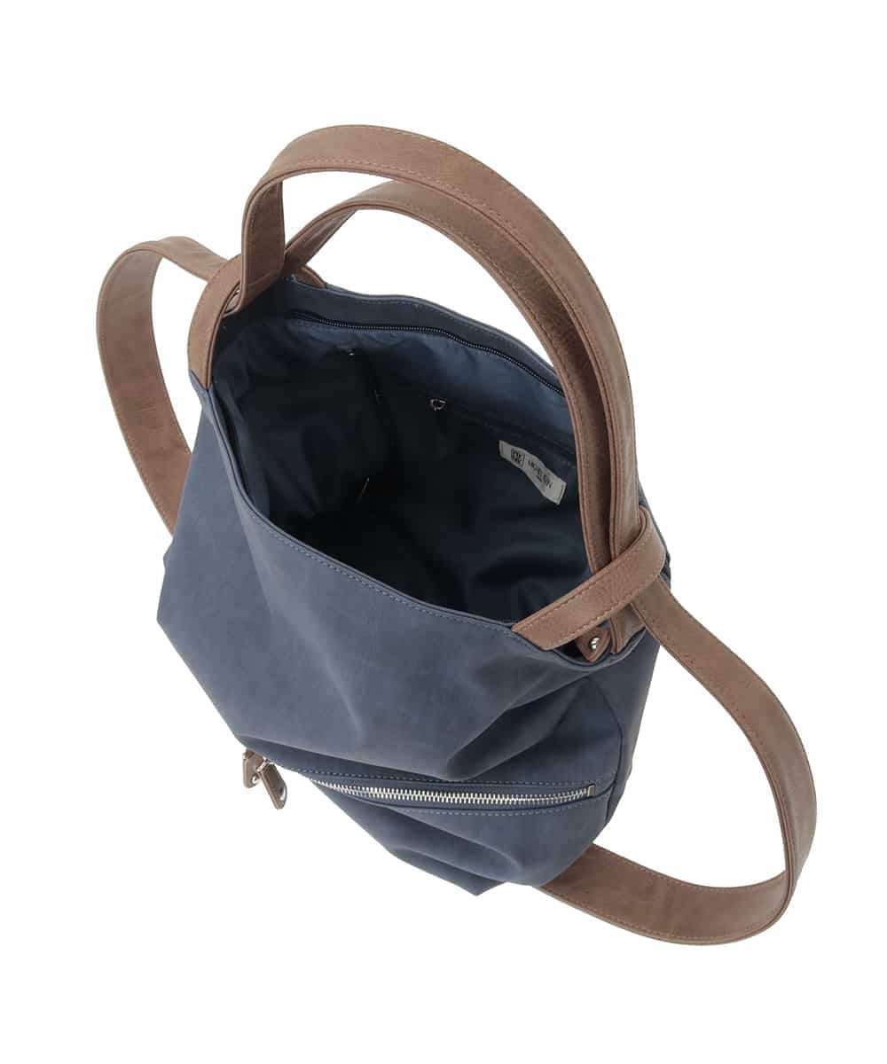 BKCGD05165 MK MICHEL KLEIN BAG(MK ミッシェルクラン バッグ) [2WAY/A4収納可]布帛風デザイン変形トートバッグ ネイビー