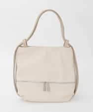 BKCGD05165 MK MICHEL KLEIN BAG(MK ミッシェルクラン バッグ) [2WAY/A4収納可]布帛風デザイン変形トートバッグ アイボリー