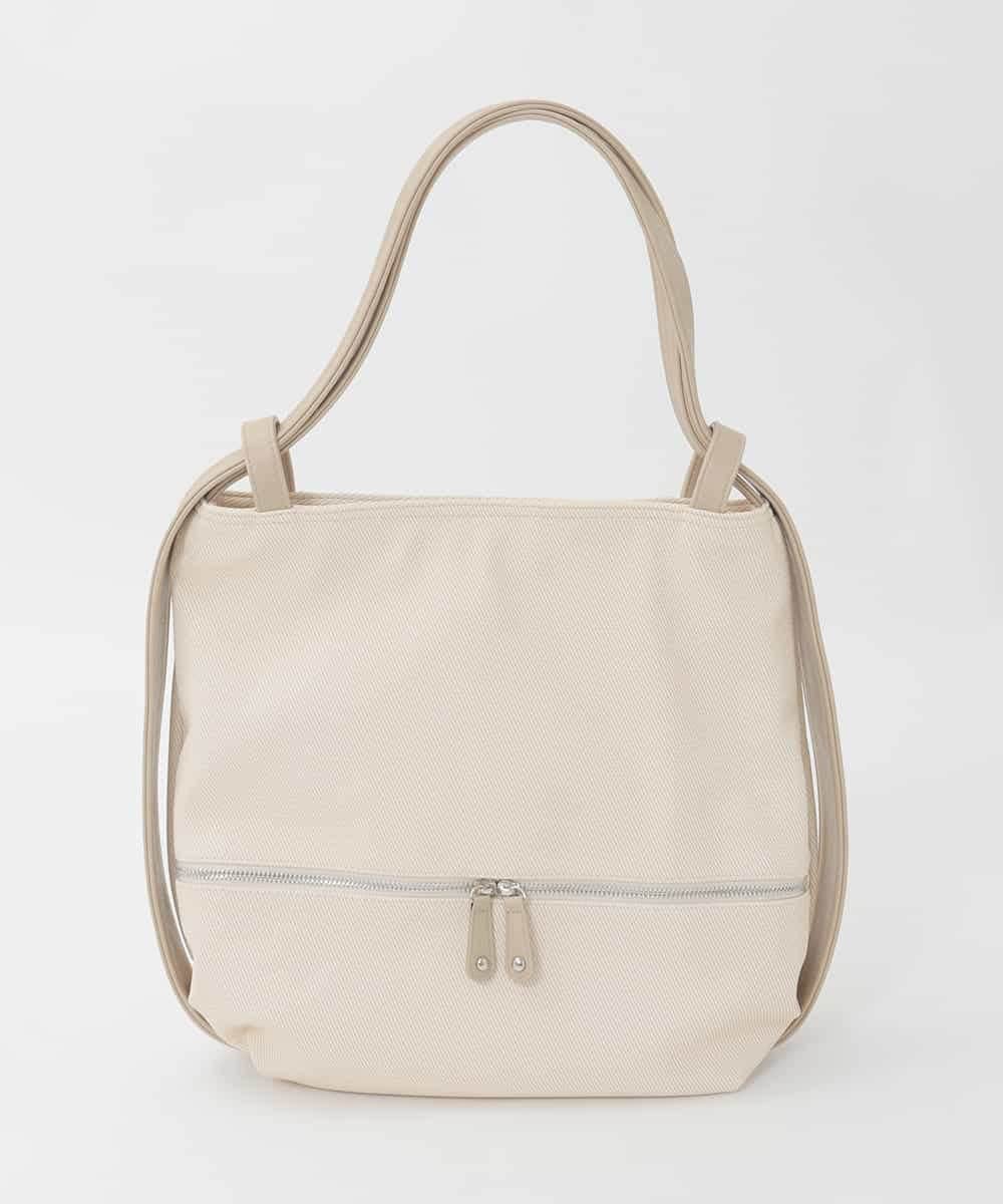 BKCGD05165 MK MICHEL KLEIN BAG(MK ミッシェルクラン バッグ) [2WAY/A4収納可]布帛風デザイン変形トートバッグ アイボリー