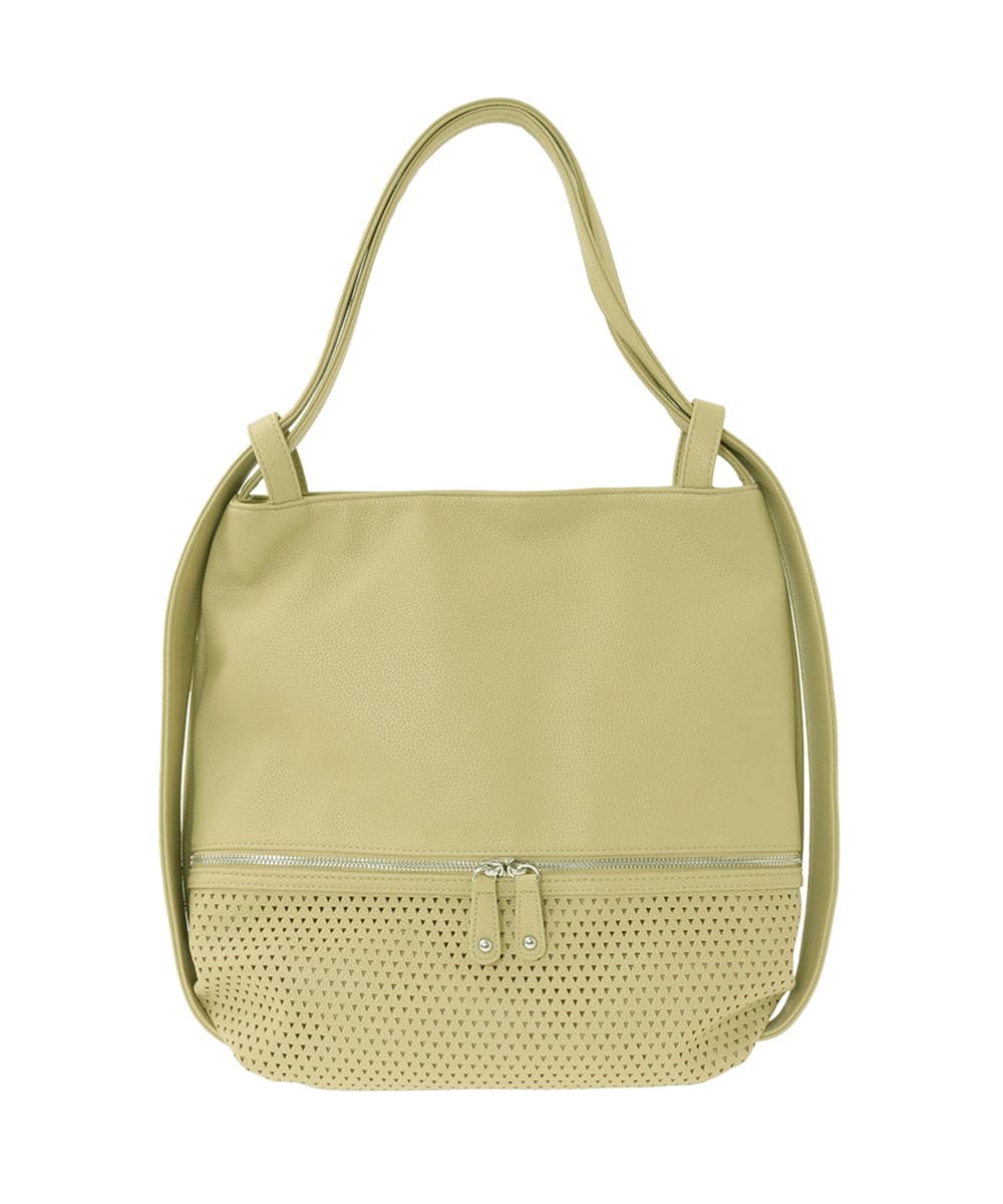BKCGD26165 MK MICHEL KLEIN BAG(MK ミッシェルクラン バッグ) [2WAY]パンチングデザイン変形トートバッグ ベージュ