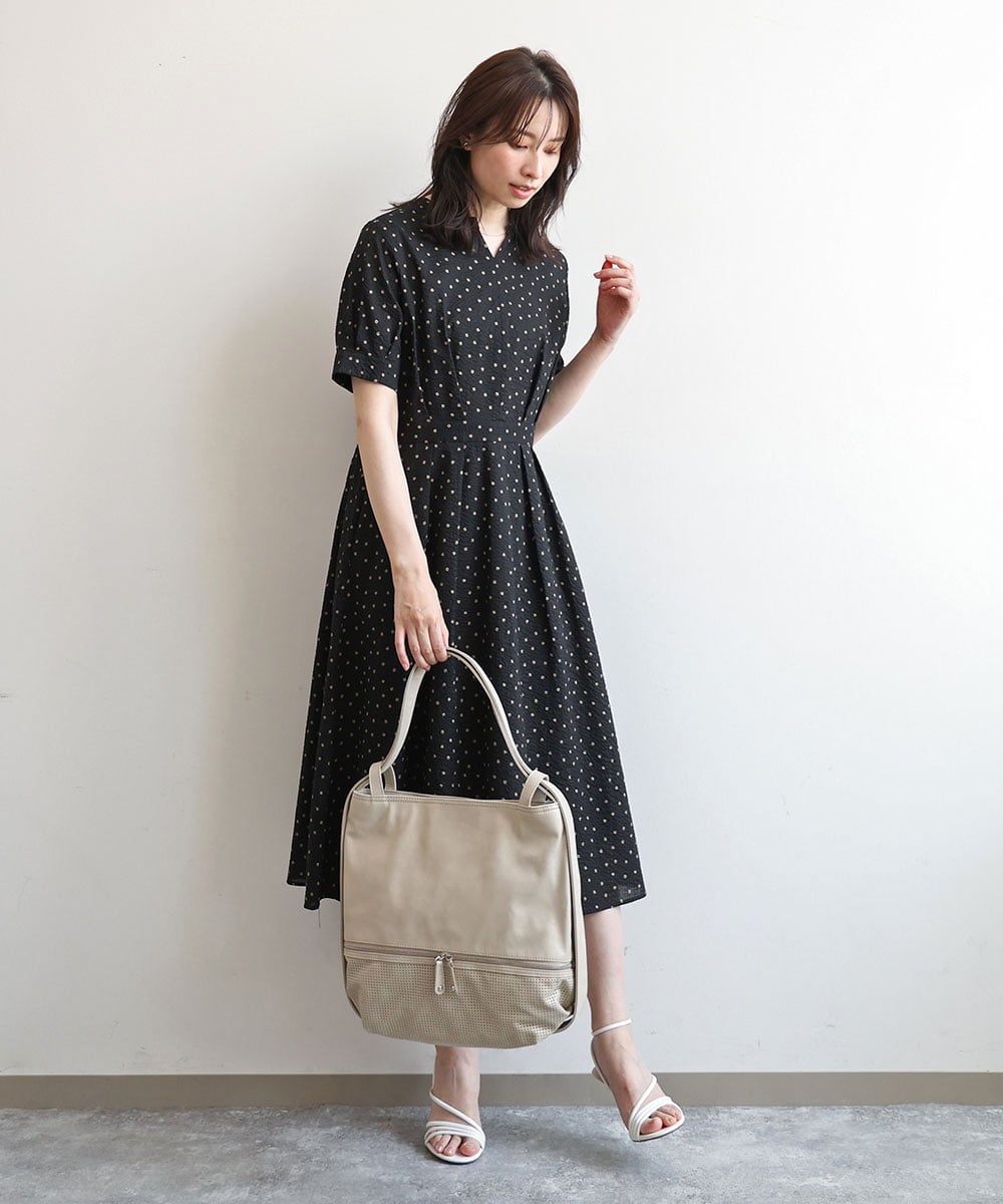 BKCGD26165 MK MICHEL KLEIN BAG(MK ミッシェルクラン バッグ) [2WAY]パンチングデザイン変形トートバッグ ベージュ