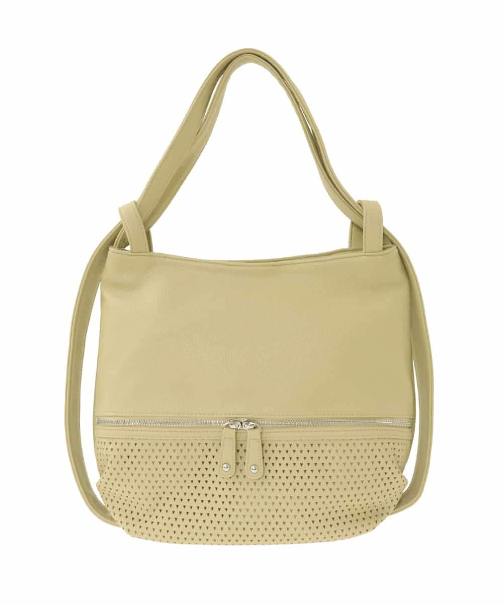 BKCGD28155 MK MICHEL KLEIN BAG(MK ミッシェルクラン バッグ) [2WAY]パンチングデザイン変形ミニトートバッグ イエロー