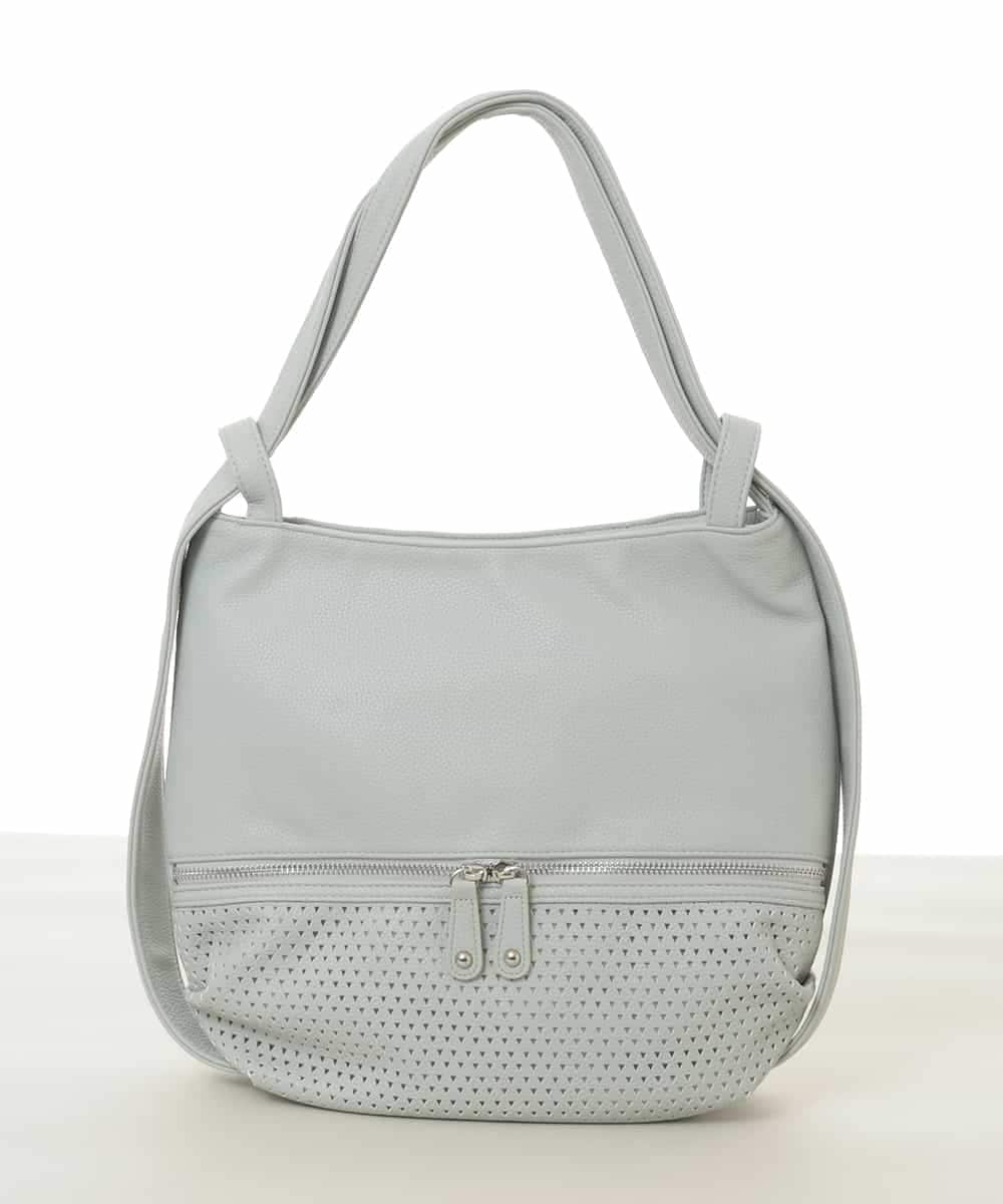 BKCGD28155 MK MICHEL KLEIN BAG(MK ミッシェルクラン バッグ) [2WAY]パンチングデザイン変形ミニトートバッグ ライトブルー