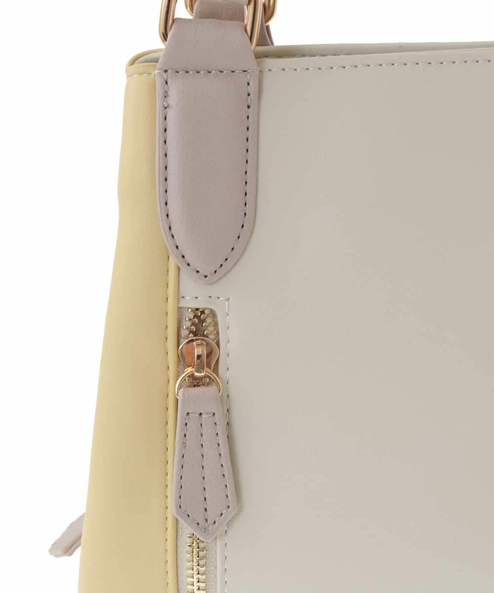BKCGS05150 MK MICHEL KLEIN BAG(MK ミッシェルクラン バッグ) 【2WAY】バイカラースクエアトートバッグ ライトブルー