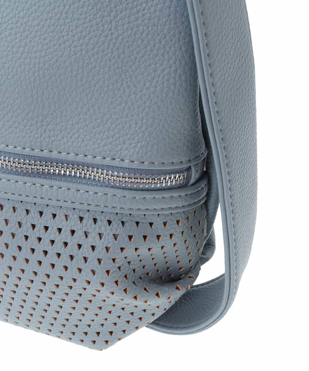 BKCGS28150 MK MICHEL KLEIN BAG(MK ミッシェルクラン バッグ) [2WAY]合成皮革変形ミニトートバッグ S ライトブルー
