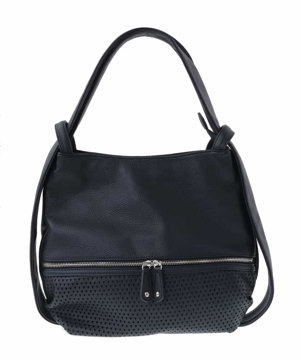 BKCGS28150 MK MICHEL KLEIN BAG(MK ミッシェルクラン バッグ) [2WAY]合成皮革変形ミニトートバッグ S ネイビー