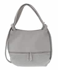 BKCGS28150 MK MICHEL KLEIN BAG(MK ミッシェルクラン バッグ) [2WAY]合成皮革変形ミニトートバッグ S ライトグレー
