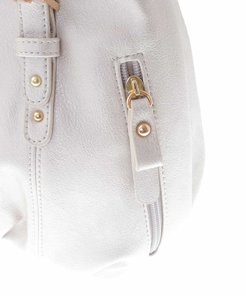 BKCGV04140 MK MICHEL KLEIN BAG(MK ミッシェルクラン バッグ) [2WAY]ベルトアクセントラウンドトートバッグ シャンパンピンク