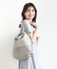 BKCGV26160 MK MICHEL KLEIN BAG(MK ミッシェルクラン バッグ) [2WAY/A4サイズ対応]パンチングデザイン変形トートバッグ ライトグレー