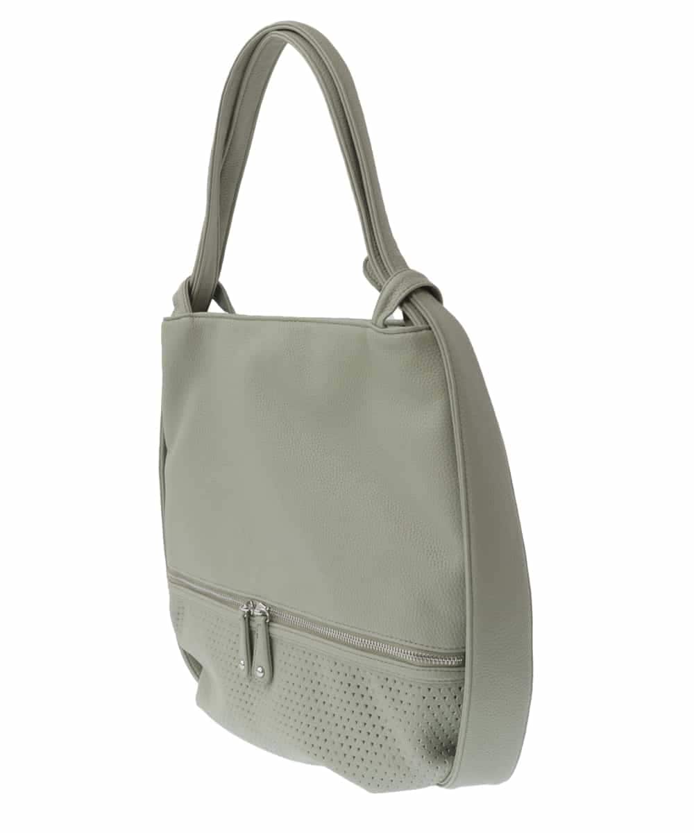BKCGV26160 MK MICHEL KLEIN BAG(MK ミッシェルクラン バッグ) [2WAY/A4サイズ対応]パンチングデザイン変形トートバッグ グリーン