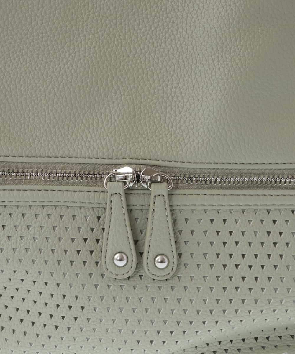 BKCGV28150 MK MICHEL KLEIN BAG(MK ミッシェルクラン バッグ) [2WAY/人気の定番BAG]パンチングデザイン変形ミニトートバッグ アイボリー