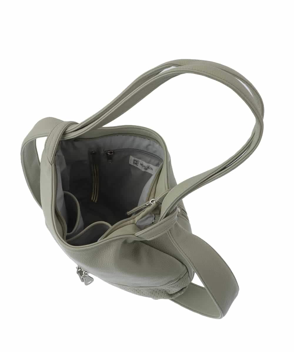 BKCGV28150 MK MICHEL KLEIN BAG(MK ミッシェルクラン バッグ) [2WAY/人気の定番BAG]パンチングデザイン変形ミニトートバッグ アイボリー