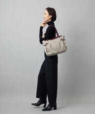 BKRAD31180 MK MICHEL KLEIN BAG(MK ミッシェルクラン バッグ) [撥水/2WAY/A4収納可]サイドポケットパイピングバッグ グレージュ×パープル