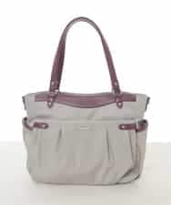 BKRAD31180 MK MICHEL KLEIN BAG(MK ミッシェルクラン バッグ) [撥水/2WAY/A4収納可]サイドポケットパイピングバッグ グレージュ×パープル